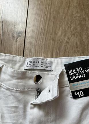 Белые джинсы скинни4 фото