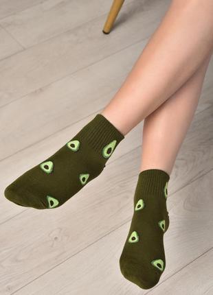 Шкарпетки жіночі кольору хакі розмір 35-41 155461l2 фото