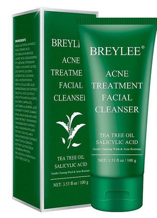 Пенка для умывания breylee tea tree acne facial 100 г утренний уход gl_55