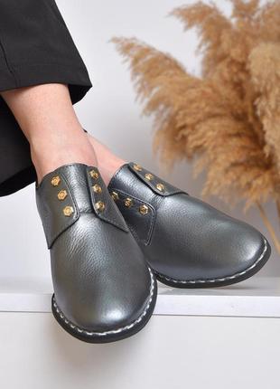 Туфлі жіночі темно-сірі 147760l