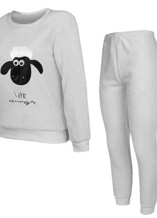 Женская пижама lesko shaun the sheep gray 2xl для дома ku_22