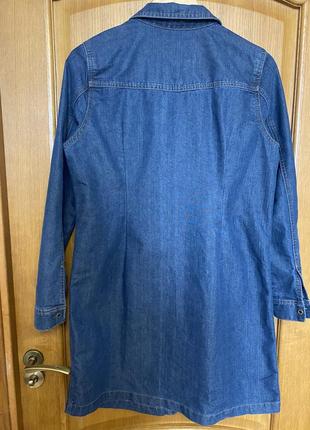 Модное джинсовое платье по колено на пуговицах 46-48 р8 фото