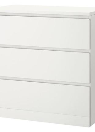 Комод із 3 ящиками, білий 80x78 см3 фото