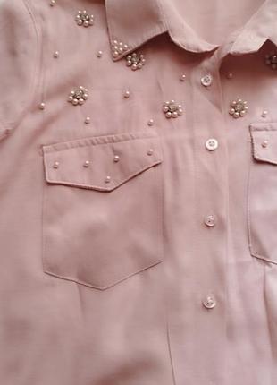 ❇️стильная летняя блуза с отделкой (р. s)3 фото
