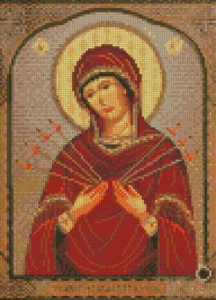 Алмазна мозаїка strateg семистрільна ікона божої матері розміром 30х40 см (hx468) «strateg» (hx468)1 фото