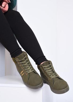 Ботинки женские зима зеленого цвета 153754l gl_552 фото