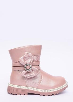 Ботинки детские демисезон розовые на флисе 150109l gl_55