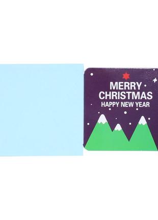 Міні-листівка lesko merry christmas! 7 см для подарунків новорічні рандомні набори (k-21s)5 фото