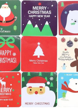 Міні-листівка lesko merry christmas! 7 см для подарунків новорічні рандомні набори (k-21s)3 фото