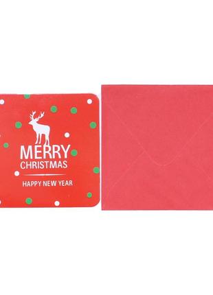 Міні-листівка lesko merry christmas! 7 см для подарунків новорічні рандомні набори (k-21s)4 фото