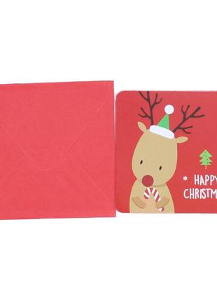 Мини-открытка lesko merry christmas! 7 см для подарков новогодняя рандомные наборы (k-21s)10 фото