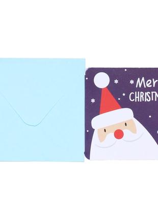 Міні-листівка lesko merry christmas! 7 см для подарунків новорічні рандомні набори (k-21s)7 фото