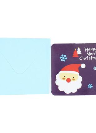 Міні-листівка lesko merry christmas! 7 см для подарунків новорічні рандомні набори (k-21s)9 фото