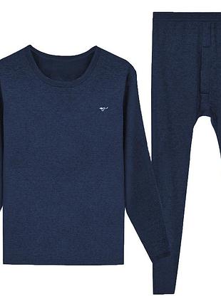 Термобелье мужское septwolves 8814 blue (m) прилегающее теплое хлопковое осень-зима fky_22