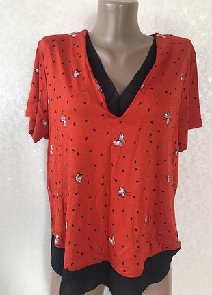 Фирменная блуза футболка красная нарядная