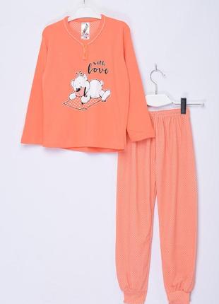 Пижама детская оранжевого цвета с рисунком 153846l gl_55