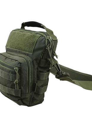 Сумка тактична на плече польова kombat uk hex-stop explorer shoulder bag розмір оливковий ek-77