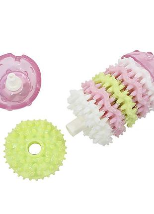 ✅ іграшка кістка chew toy 17t pink m для чищення зубів у собак gold4 фото