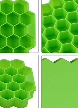 ✅ силіконова форма для льоду cumenss стільники green ємність для зберігання gold8 фото