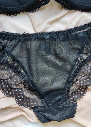 Комплект білизни чорний/беж