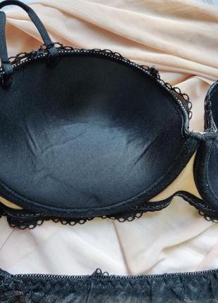 Комплект білизни чорний/беж