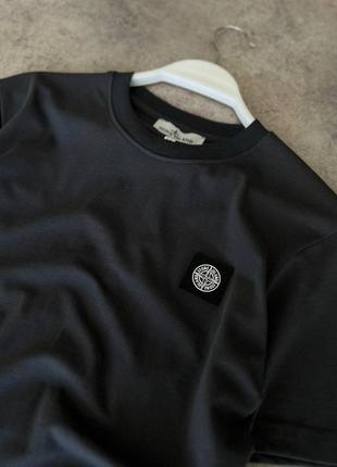 Костюм мужской базовый футболка шорты stone island черный комплект мужской футболка шорти стон3 фото