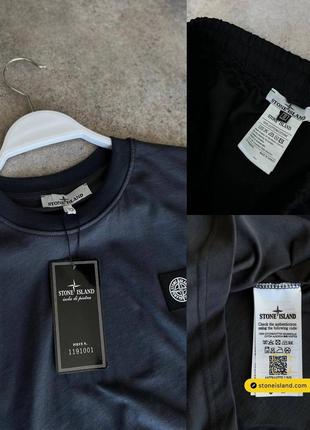 Костюм мужской базовый футболка шорты stone island черный комплект мужской футболка шорти стон6 фото