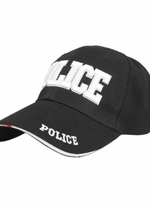 Бейсболка han-wild 101 police black с белой надписью мужская кепка (gold_4865-14223)