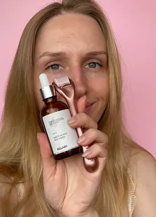 Мезороллер для кожи головы hillary + сыворотка для волос multi-active hop cones