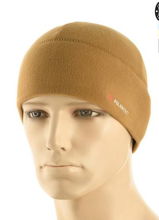 Шапка тактична зимова тепла m-tac watch cap фліс light polartec xl койот gl_55