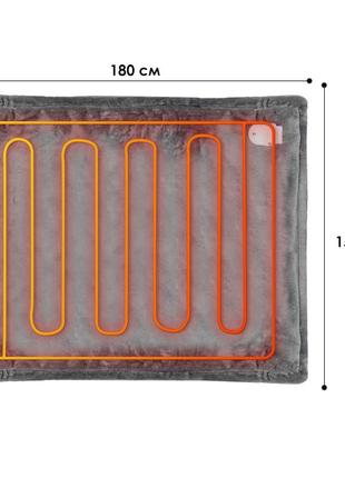 Плед ковдра з підігрівом lesko qns-pt 180*150 см gray від usb від повербанка7 фото