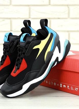 Стильные, модные кроссовки пума puma thunder spectra black blue.