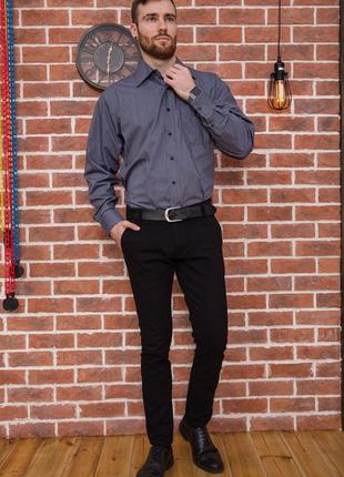 Рубашка мужская черно-серая 143864l gl_552 фото