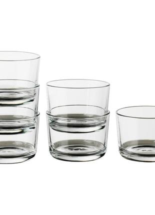 Набор стаканов, прозрачное стекло, 6 шт, 180 мл