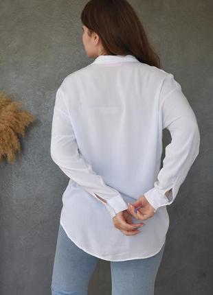 Рубашка женская однотонная белого цвета размер l 156876l gl_553 фото