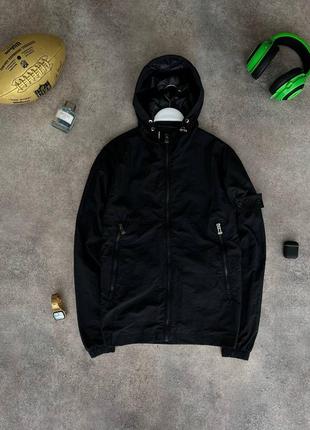 Куртка ветровка мастерка мужская stone island черная турция / курточка вітровка чоловіча стон чорна