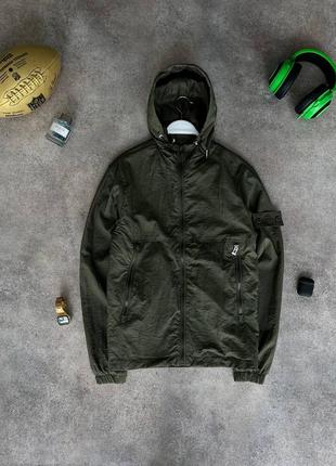 Куртка ветровка мастерка мужская stone island хаки турция / курточка вітровка чоловіча стон хакі