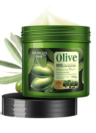 Маска для волосся з оливковою олією bioaqua olive hair mask 500 мл1 фото