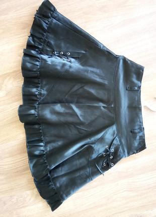 Стильная, стрейчевая юбка, юбочка из ткани типа атлас.3 фото