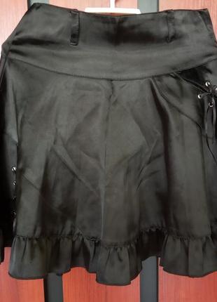 Стильная, стрейчевая юбка, юбочка из ткани типа атлас.5 фото