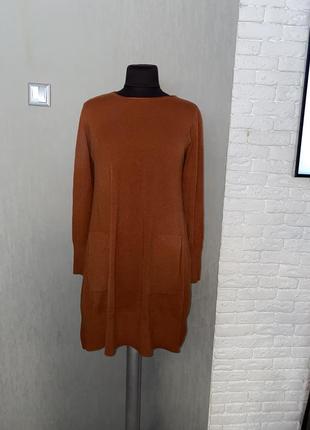 Туніка коротка трикотажна сукня теракотового кольору з кишеньками z&h fashion1 фото