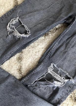 Серые джинсы клеш с разрезом zara4 фото