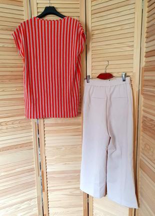 Нюдовый брюки кюлоты zara s-m