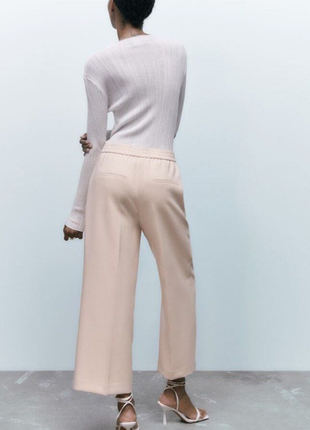 Нюдовый брюки кюлоты zara s-m