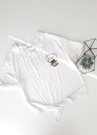 Белая футболка со слоганом lets roll baby