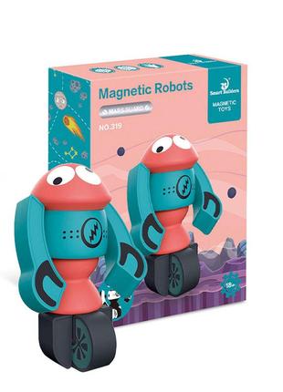 Детский магнитный конструктор smart builders lesko 6970-36 робот марсианин развивающая игра рандомные цвета