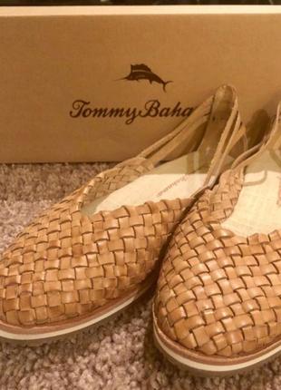 Шкіряні плетені босоніжки tommy bahama сандалії натуральна шкіра