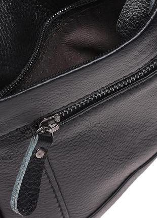 Мужская кожаная сумка через плечо, барсетка с натуральной кожи черная.8 фото