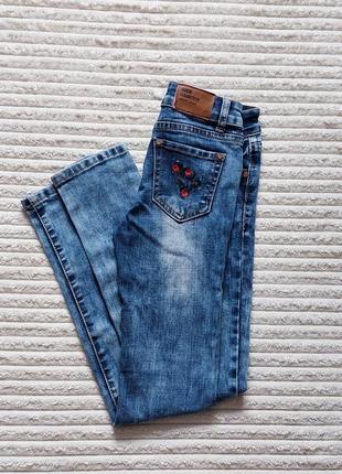 Джинсы синие с вышивкой denim collection 140-152, 10-12 лет, jeans 👖1 фото