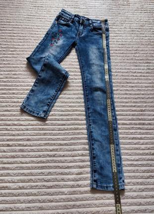 Джинсы синие с вышивкой denim collection 140-152, 10-12 лет, jeans 👖6 фото